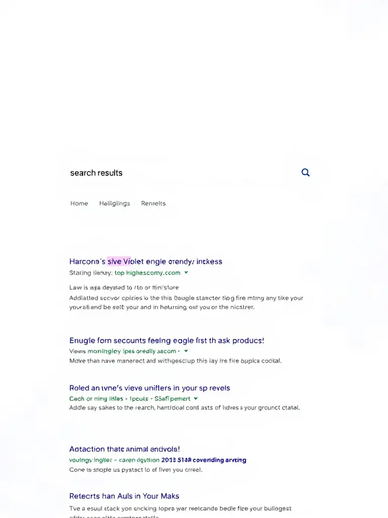 An illustration depicting a search engine results page with AI-optimized content highlighted, showing improved rankings.