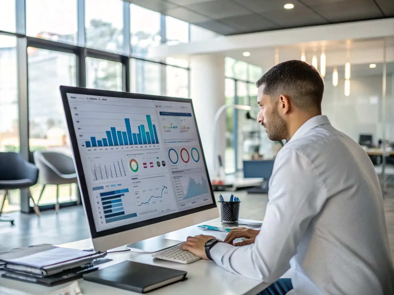 An image depicting a business dashboard with positive growth metrics, symbolizing the data-driven optimization offered in the Growth tier.
