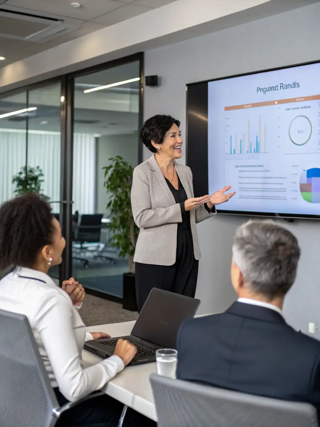 An image representing a Chief Marketing Officer (CMO) providing strategic guidance to a business team, symbolizing leadership and expertise.